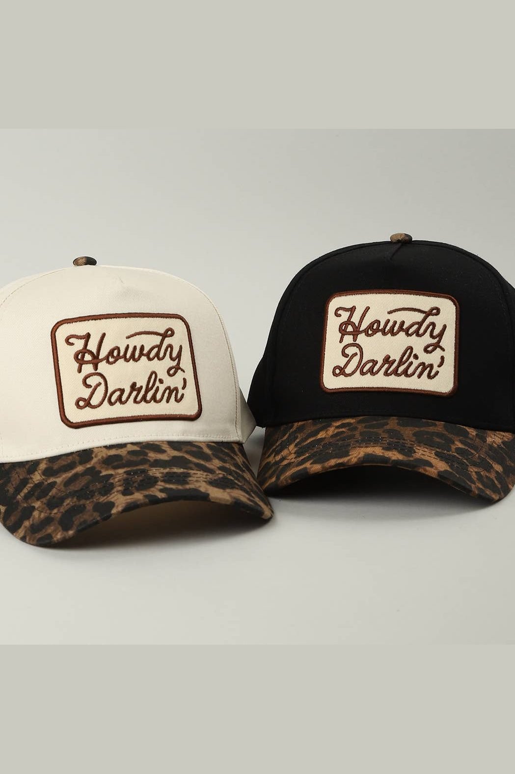 Howdy Darlin’ Leopard Brim Trucker Hat - Desert Sunday