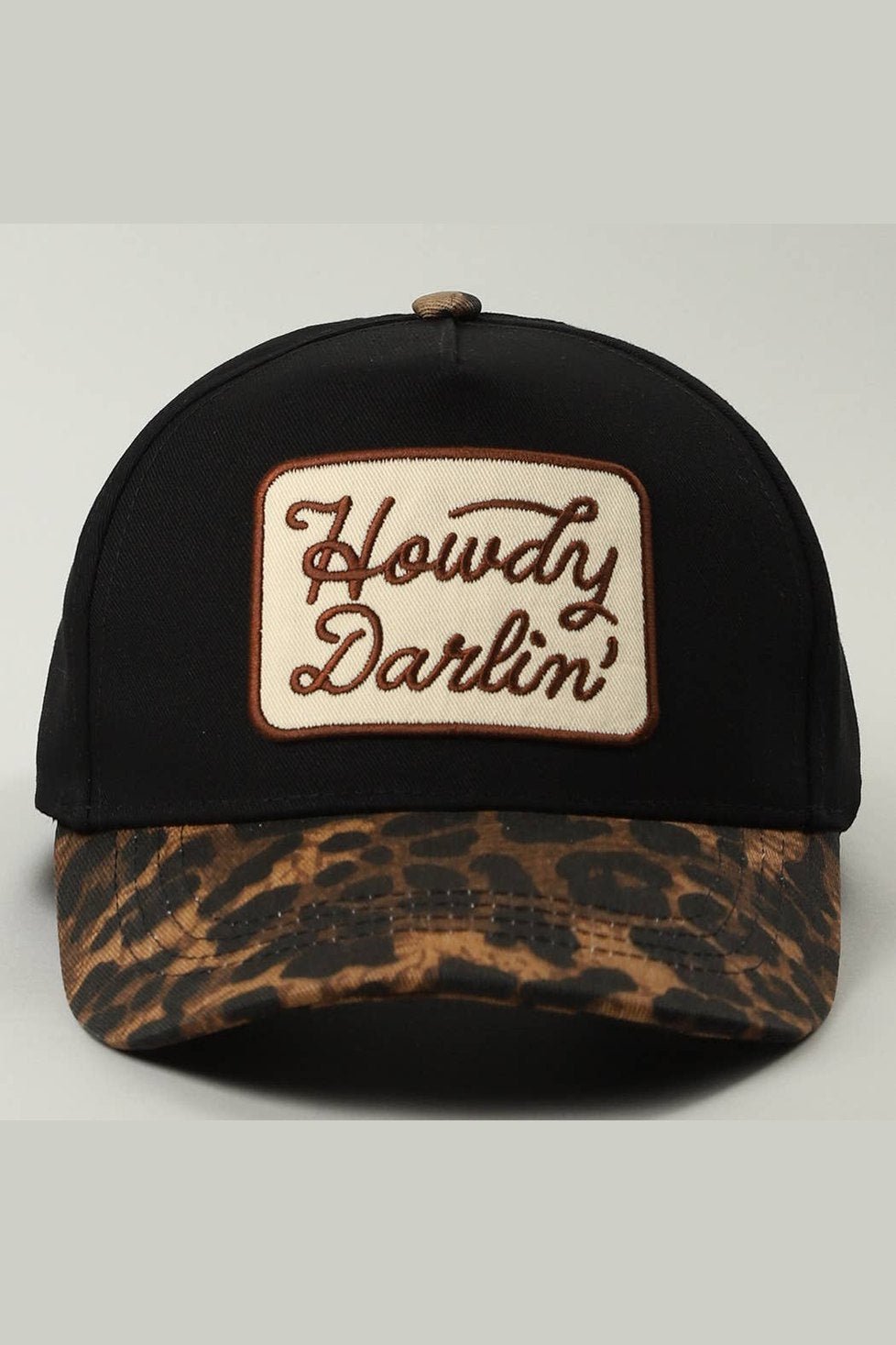 Howdy Darlin’ Leopard Brim Trucker Hat - Desert Sunday