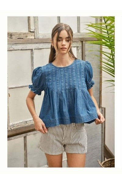 Indigo Dunes Top - Desert Sunday
