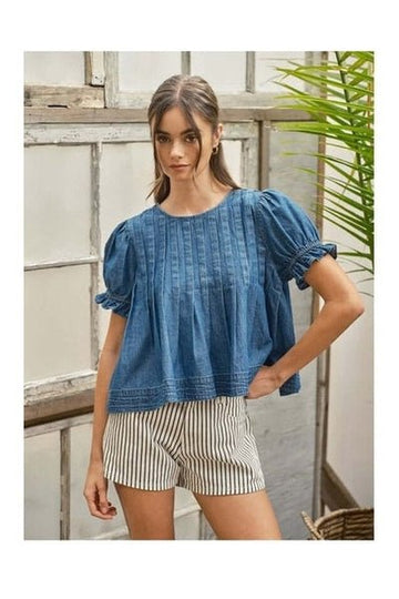 Indigo Dunes Top - Desert Sunday