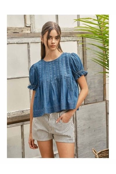 Indigo Dunes Top - Desert Sunday