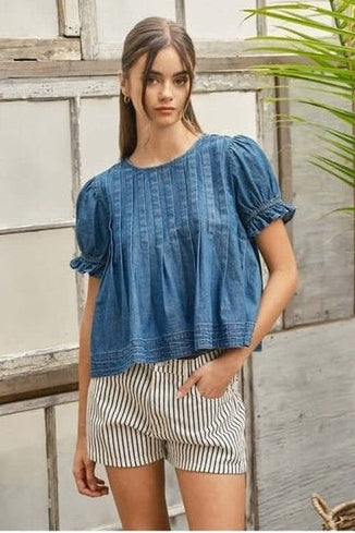 Indigo Dunes Top - Desert Sunday