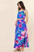 Island Bloom Maxi Skirt in Blue - Desert Sunday