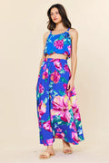 Island Bloom Maxi Skirt in Blue - Desert Sunday