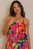 Island Bloom Top in Megenta - Desert Sunday