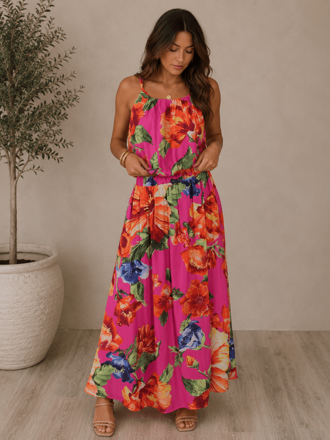 Island Bloom Top in Megenta - Desert Sunday