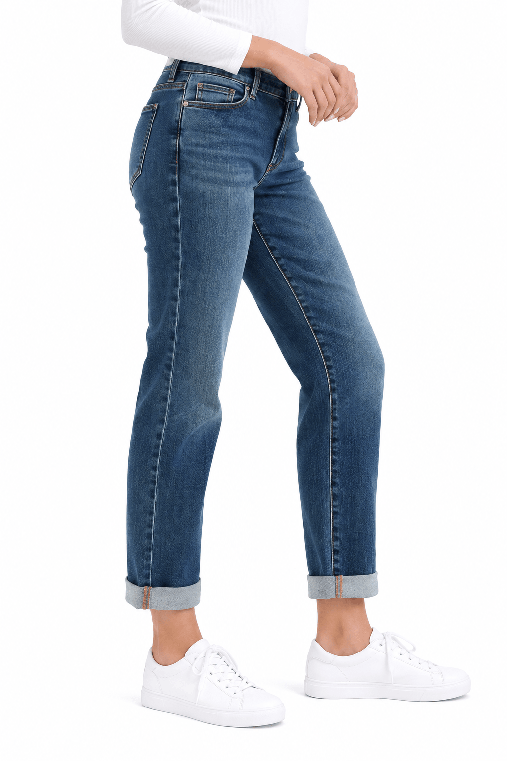 Judy Blue Billie Cuffed Boyfriend Jeans –Dark Wash - Desert Sunday