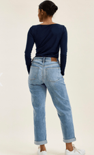 Judy Blue Billie Cuffed Boyfriend Jeans – Light Wash - Desert Sunday