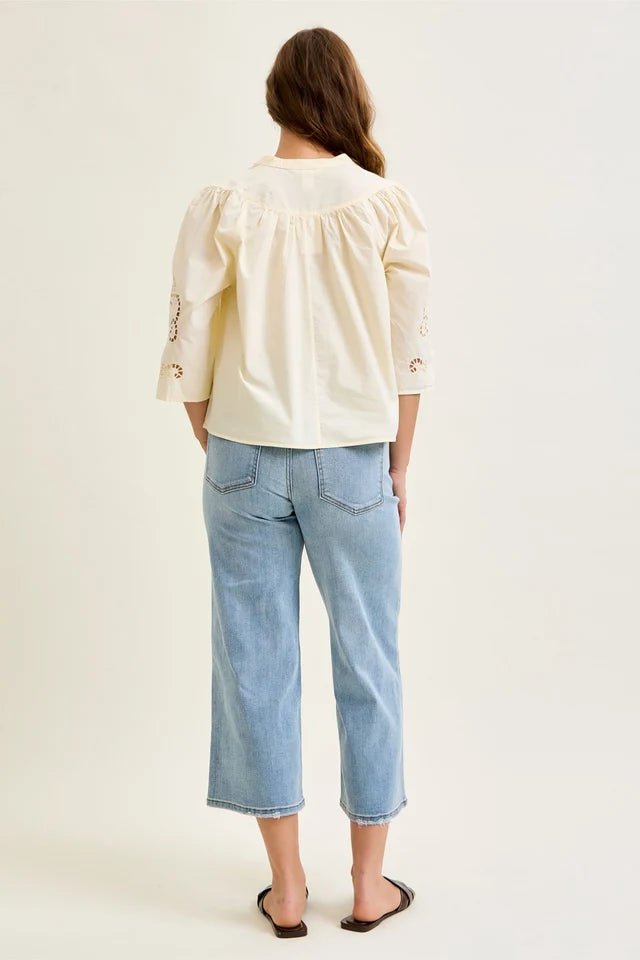 Judy Blue Easy Days Wide Leg Crop Jeans - Desert Sunday