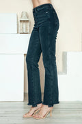 Judy Blue Full Size Button Fly Hem Destroy Straight Jeans - Desert Sunday