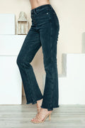 Judy Blue Full Size Button Fly Hem Destroy Straight Jeans - Desert Sunday