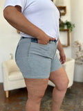 Judy Blue Full Size Color Block Denim Shorts - Desert Sunday