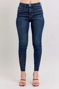 Judy Blue Full Size Embroidered High Rise Skinny Jeans Plus Size - Desert Sunday