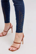 Judy Blue Full Size Embroidered High Rise Skinny Jeans Plus Size - Desert Sunday