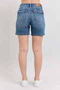 Judy Blue Full Size High Rise Denim Shorts Plus Size - Desert Sunday
