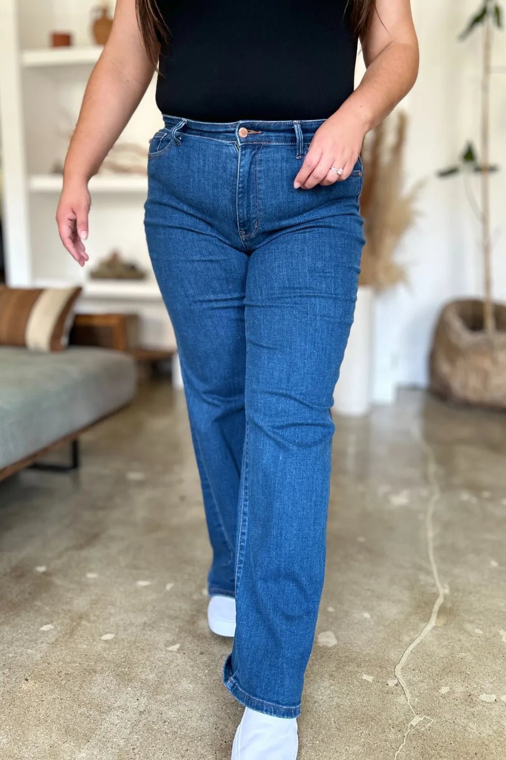 Judy Blue Full Size High Rise Straight Jeans - Desert Sunday