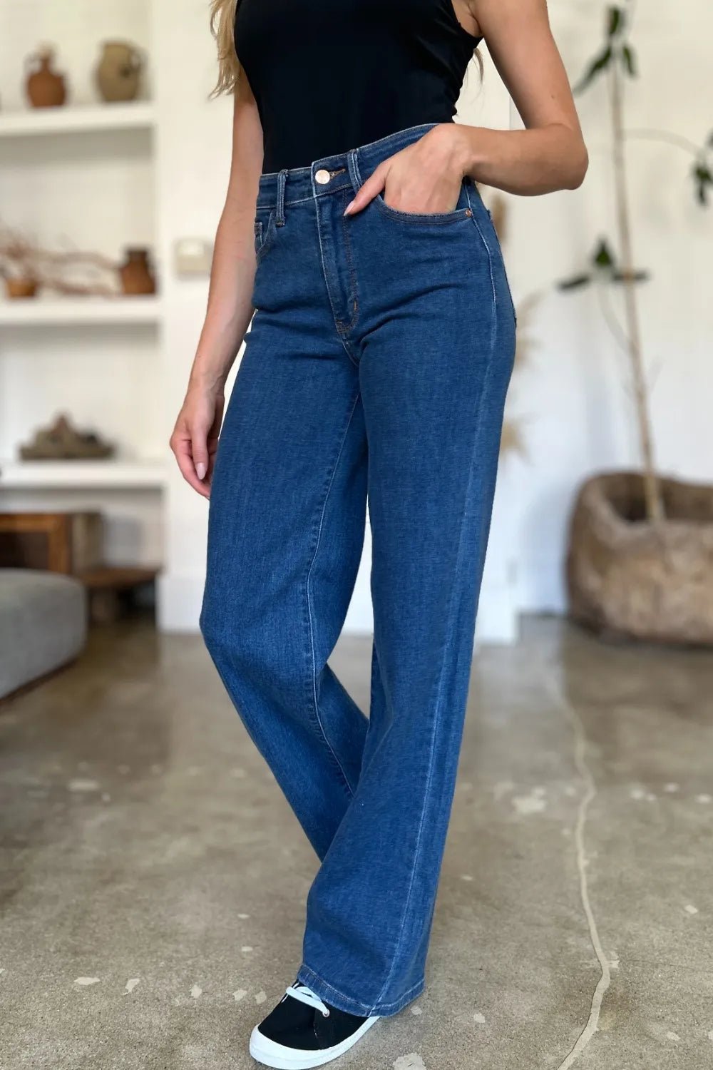 Judy Blue Full Size High Rise Straight Jeans - Desert Sunday