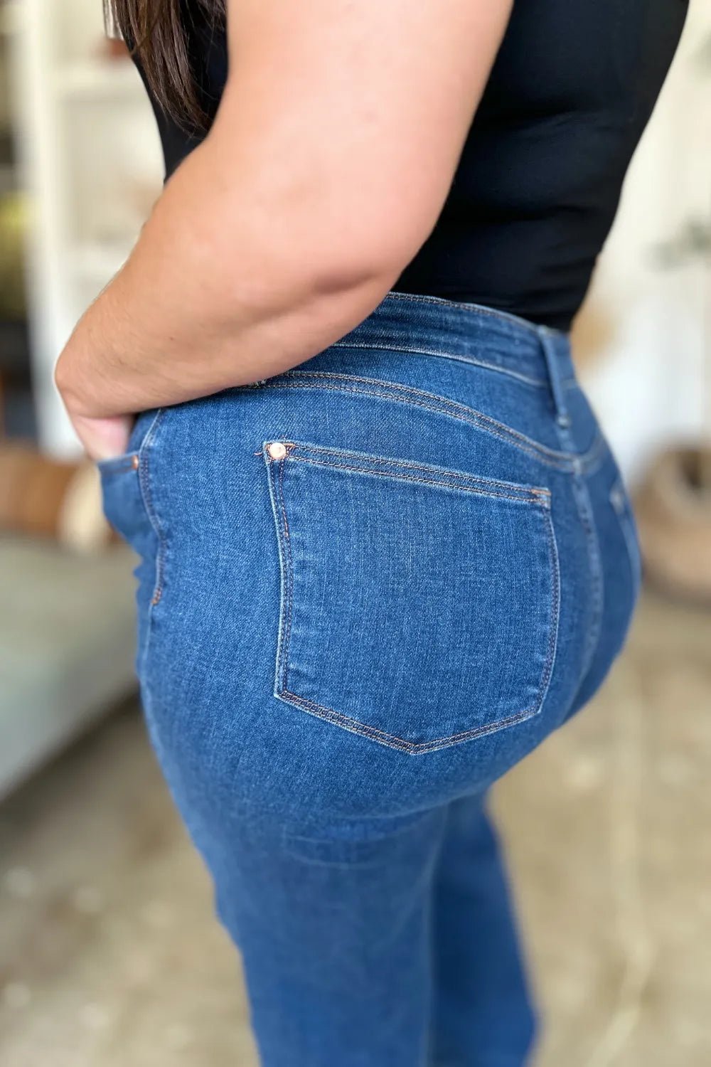 Judy Blue Full Size High Rise Straight Jeans - Desert Sunday