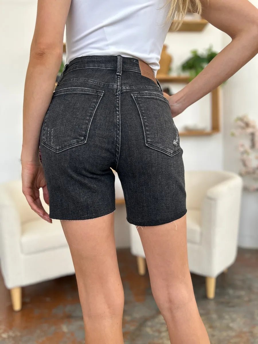 Judy Blue Full Size High Waist Rigid Magic Denim Shorts - Desert Sunday