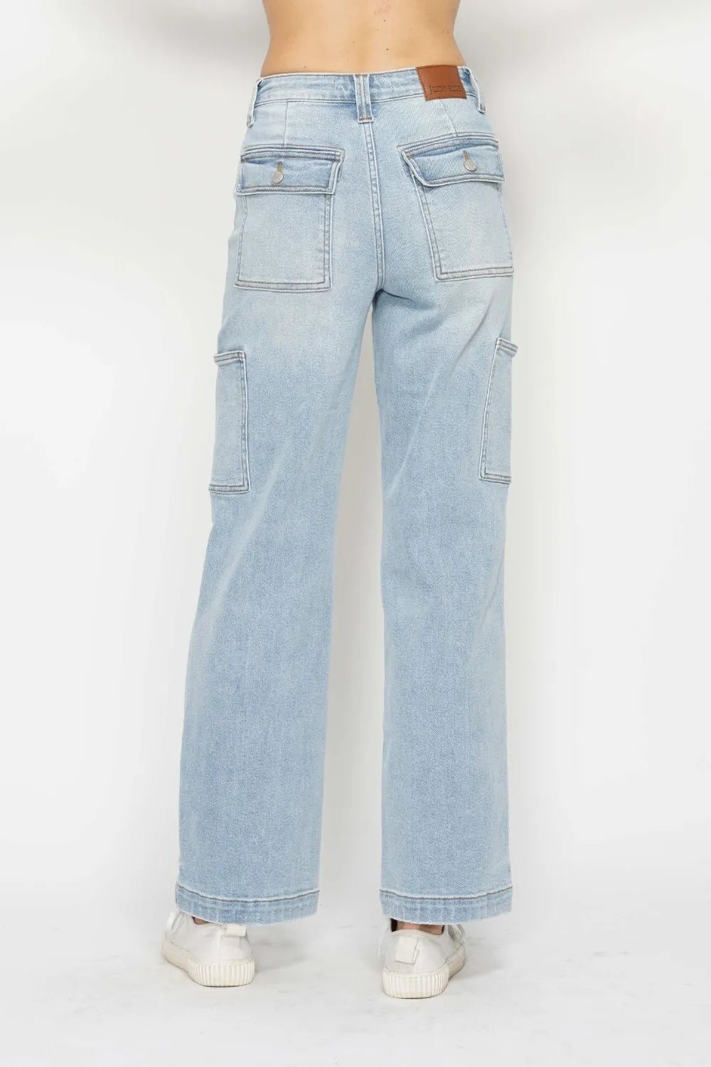 Judy Blue Full Size High Waist Straight Cargo Jeans - Desert Sunday