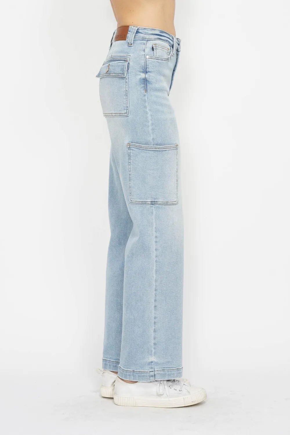 Judy Blue Full Size High Waist Straight Cargo Jeans - Desert Sunday