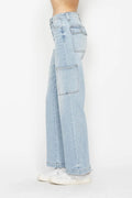 Judy Blue Full Size High Waist Straight Cargo Jeans - Desert Sunday