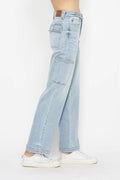 Judy Blue Full Size High Waist Straight Cargo Jeans - Desert Sunday