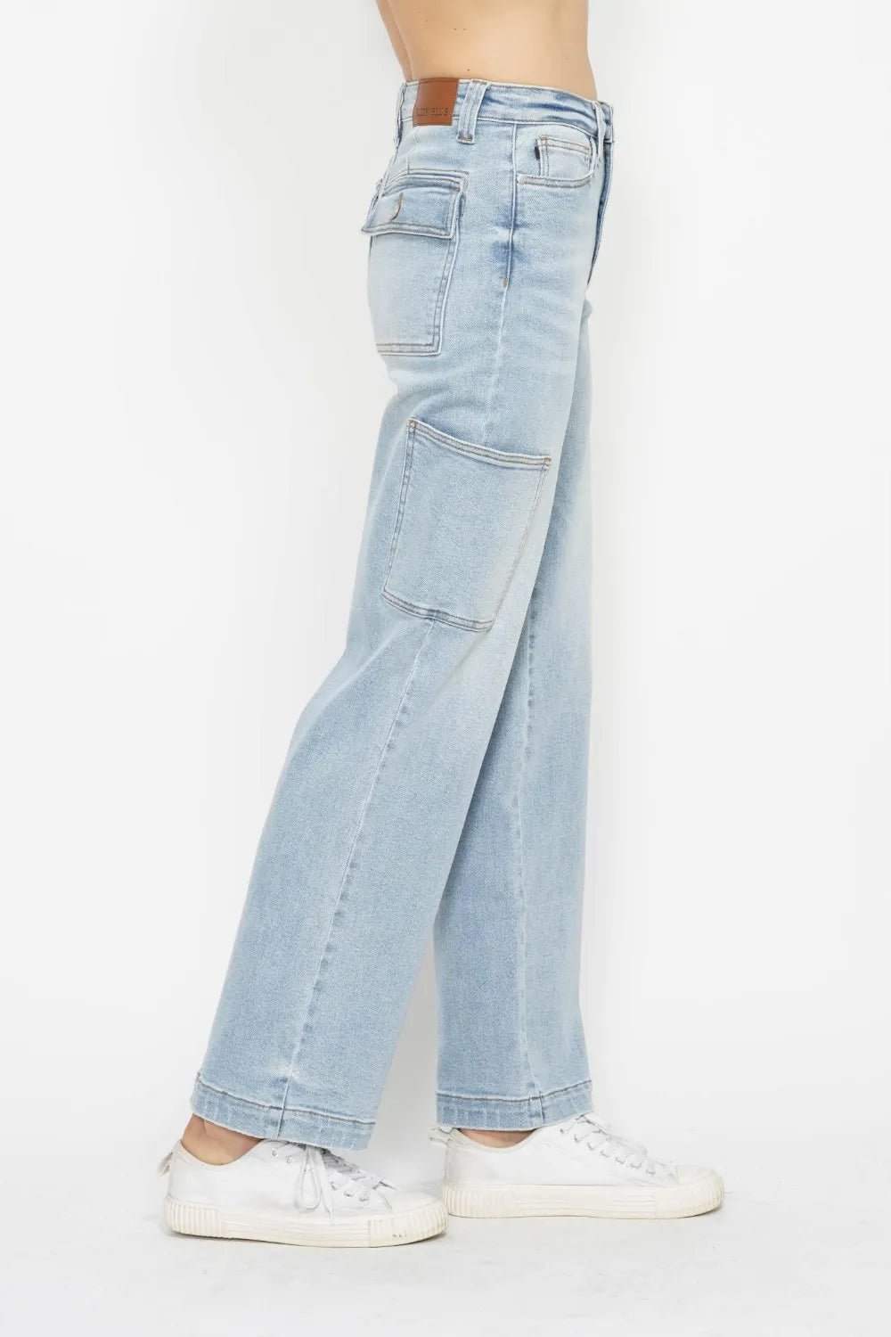 Judy Blue Full Size High Waist Straight Cargo Jeans - Desert Sunday