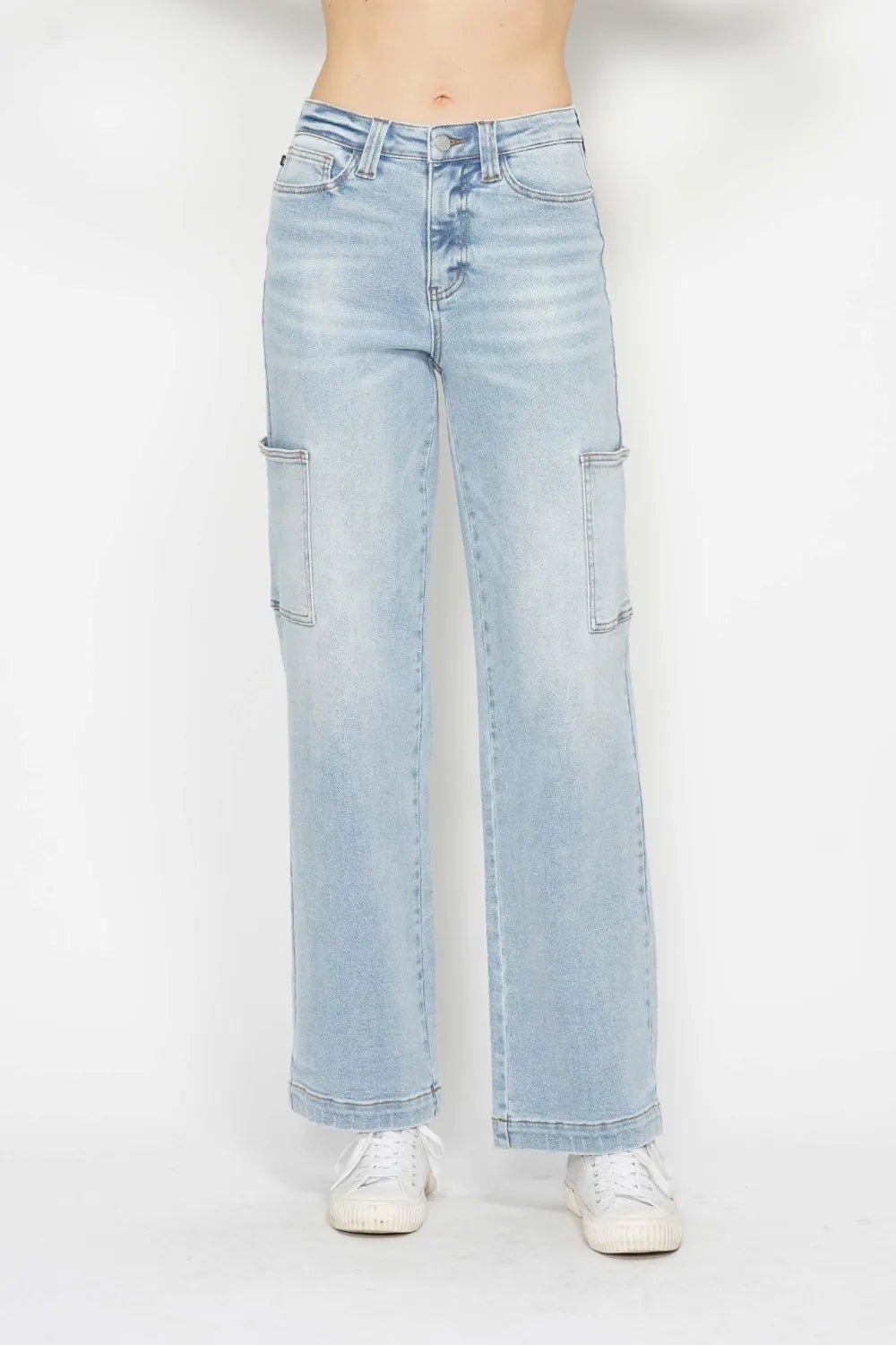 Judy Blue Full Size High Waist Straight Cargo Jeans - Desert Sunday
