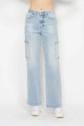 Judy Blue Full Size High Waist Straight Cargo Jeans - Desert Sunday