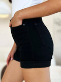 Judy Blue Full Size High Waist Tummy Control Cuffed Denim Shorts - Desert Sunday