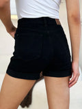 Judy Blue Full Size High Waist Tummy Control Cuffed Denim Shorts - Desert Sunday