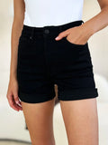 Judy Blue Full Size High Waist Tummy Control Cuffed Denim Shorts - Desert Sunday