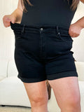 Judy Blue Full Size High Waist Tummy Control Cuffed Denim Shorts - Desert Sunday