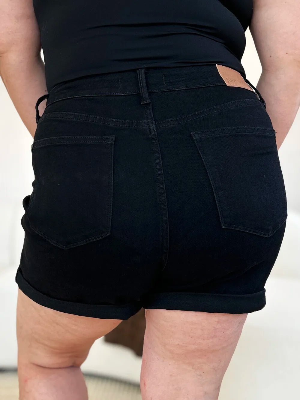Judy Blue Full Size High Waist Tummy Control Cuffed Denim Shorts - Desert Sunday