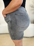 Judy Blue Full Size High Waist Washed Denim Shorts - Desert Sunday