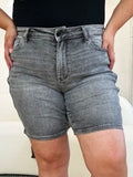 Judy Blue Full Size High Waist Washed Denim Shorts - Desert Sunday
