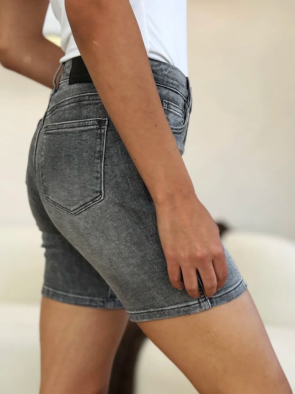 Judy Blue Full Size High Waist Washed Denim Shorts - Desert Sunday