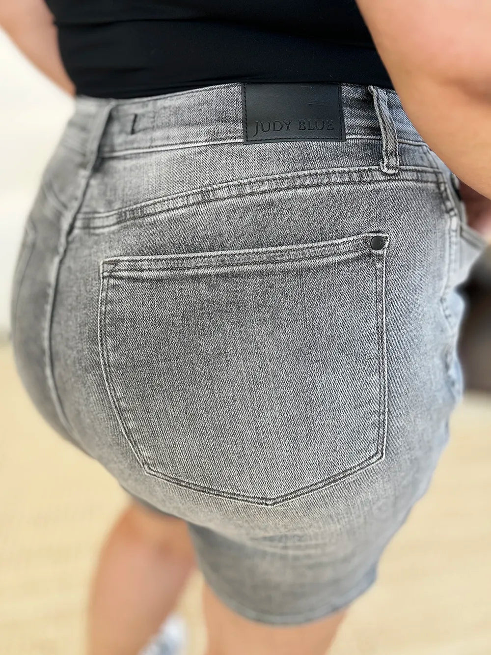 Judy Blue Full Size High Waist Washed Denim Shorts - Desert Sunday