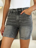 Judy Blue Full Size High Waist Washed Denim Shorts - Desert Sunday