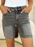 Judy Blue Full Size High Waist Washed Denim Shorts - Desert Sunday
