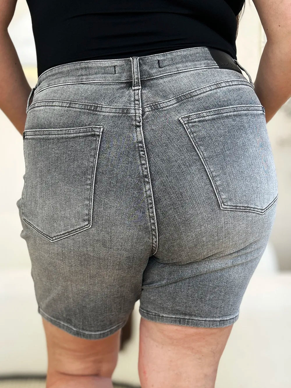 Judy Blue Full Size High Waist Washed Denim Shorts - Desert Sunday