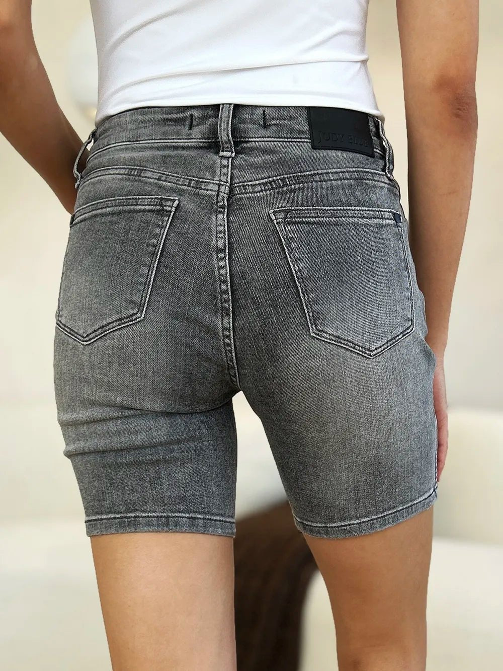 Judy Blue Full Size High Waist Washed Denim Shorts - Desert Sunday