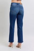 Judy Blue Full Size Side Seam Detail Straight Jeans with Pockets - Desert Sunday