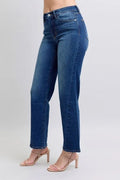Judy Blue Full Size Side Seam Detail Straight Jeans with Pockets - Desert Sunday