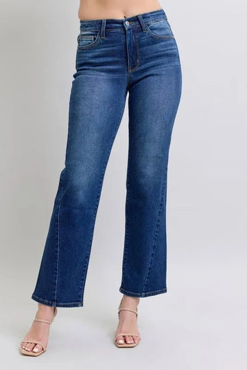 Judy Blue Full Size Side Seam Detail Straight Jeans with Pockets - Desert Sunday