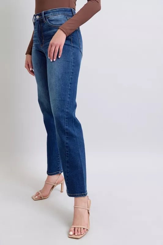 Judy Blue Full Size Side Seam Detail Straight Jeans with Pockets - Desert Sunday