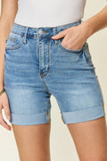 Judy Blue Full Size Tummy Control High Waist Denim Shorts - Desert Sunday