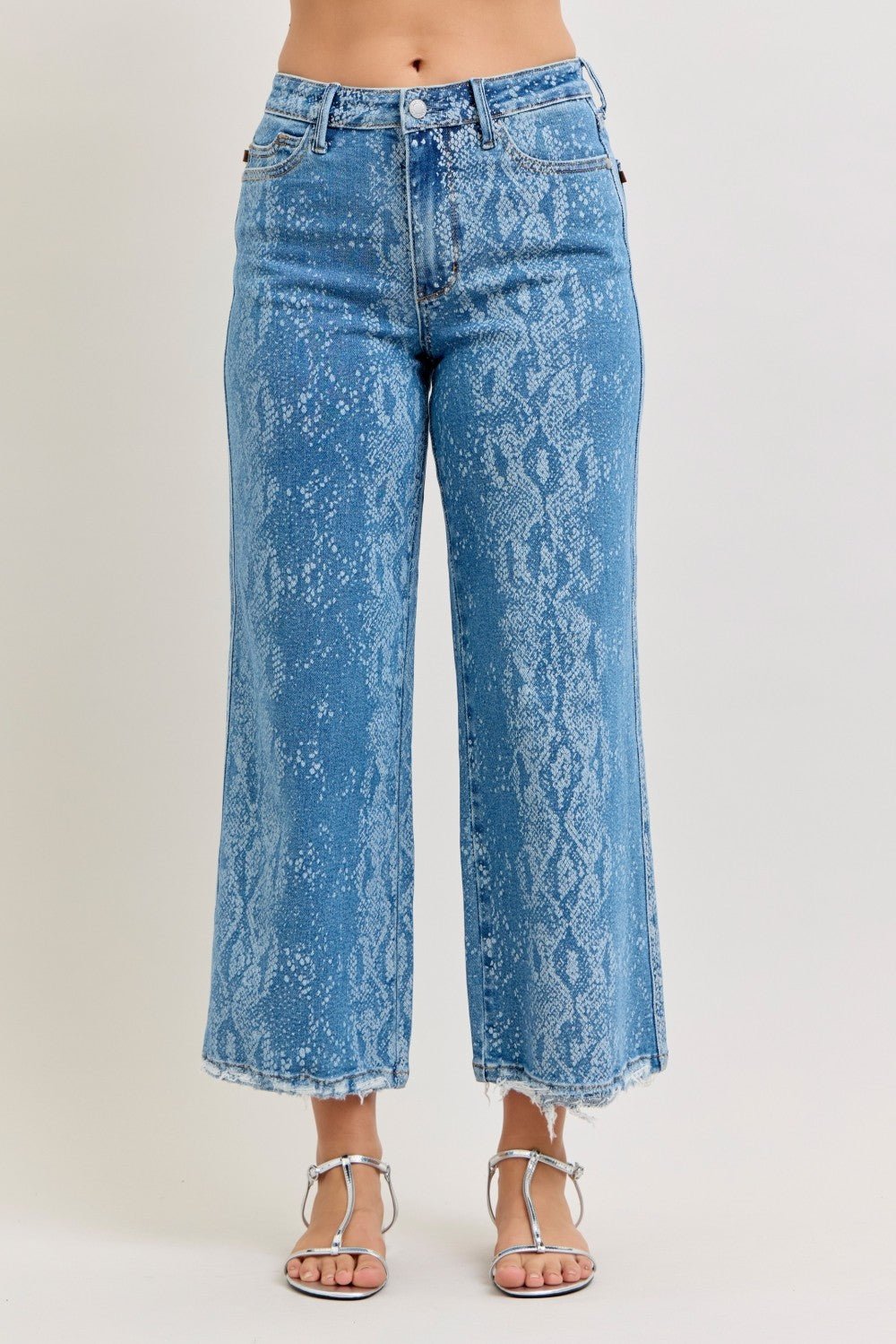 Judy Blue High Rise Ankle Wide Leg Jeans - Desert Sunday