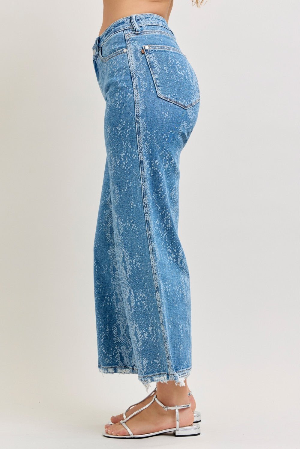 Judy Blue High Rise Ankle Wide Leg Jeans - Desert Sunday